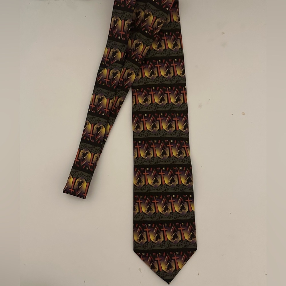 Walnut Ridge The Cross of Life Religious Vintage 1998 Necktie